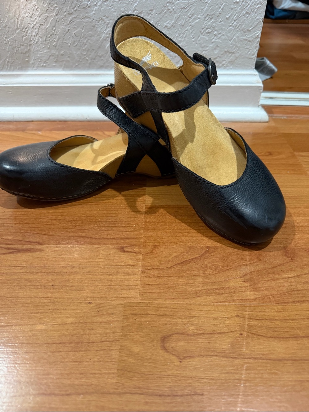 Dansko Black Double-Strap Mary Jane Flats